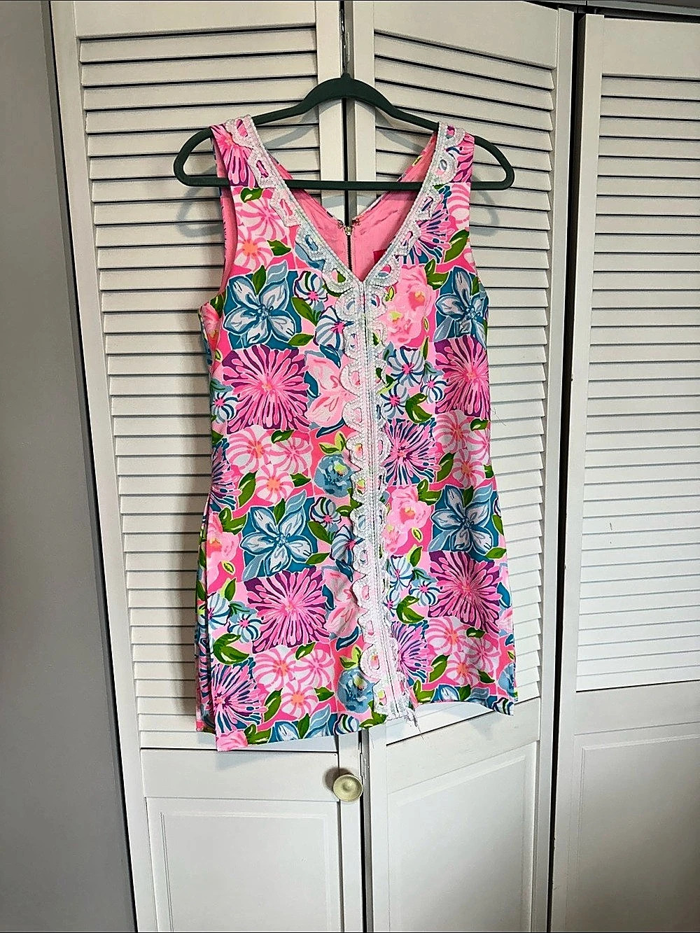 Lilly Pulitzer Vena Shift Dress Floral Mini Pink & Blue